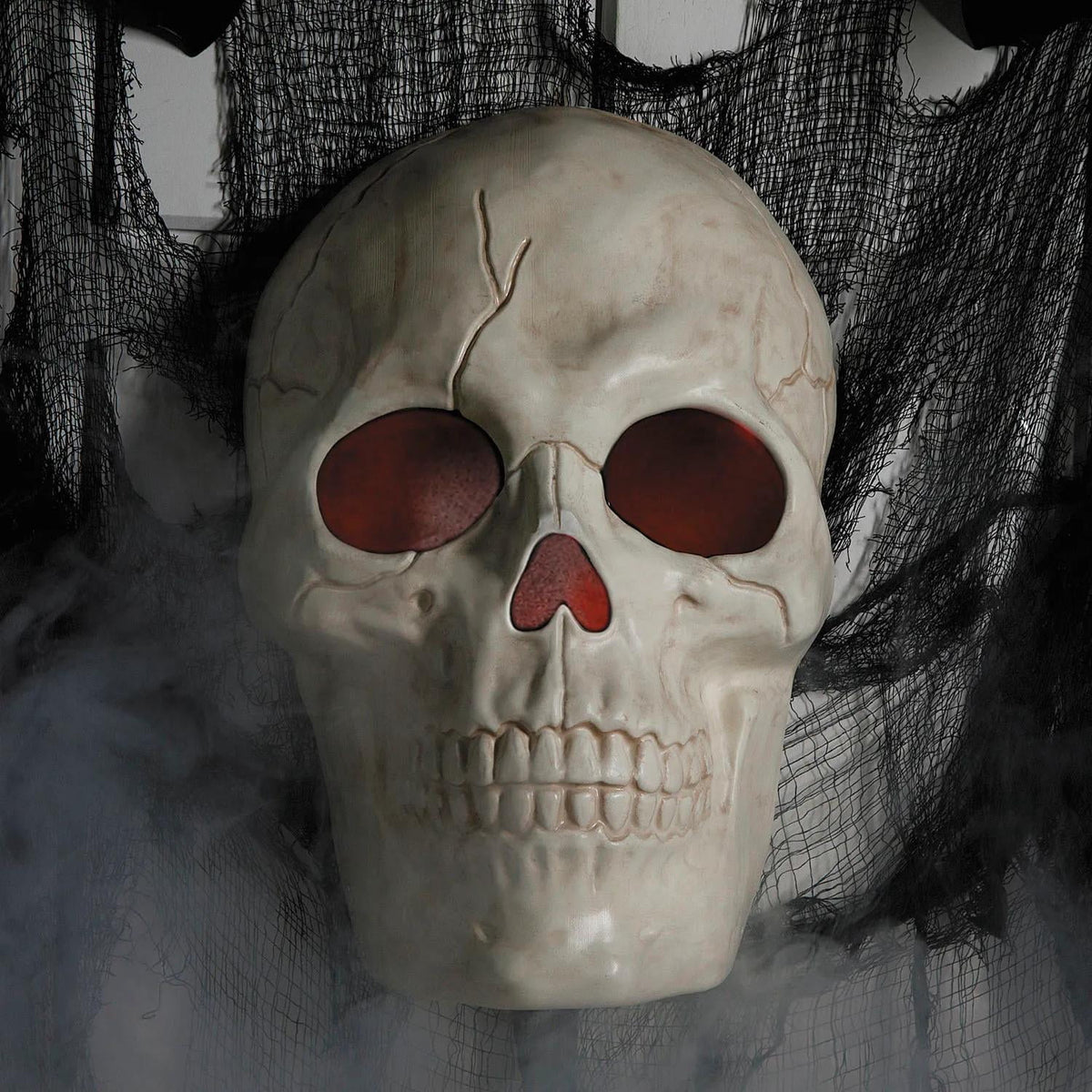19 3/4" Giant Light-Up Plastic Skull Animated Prop Halloween Decoration