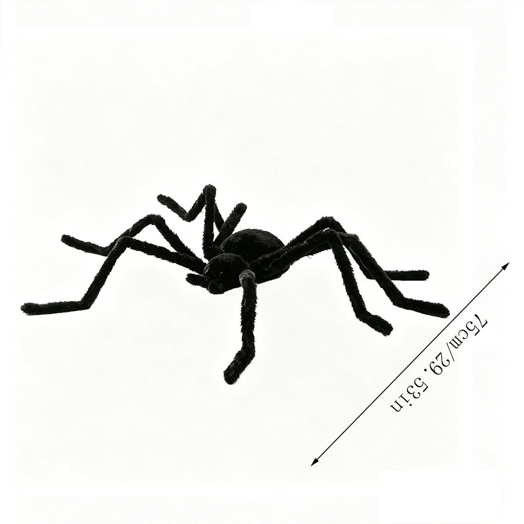 Animated Halloween Props, 29" Giant Sound Activated Spider Toys, Creepy Realistic Plush Spider Crawling on Wall for Home Bar Decor (Wall type)