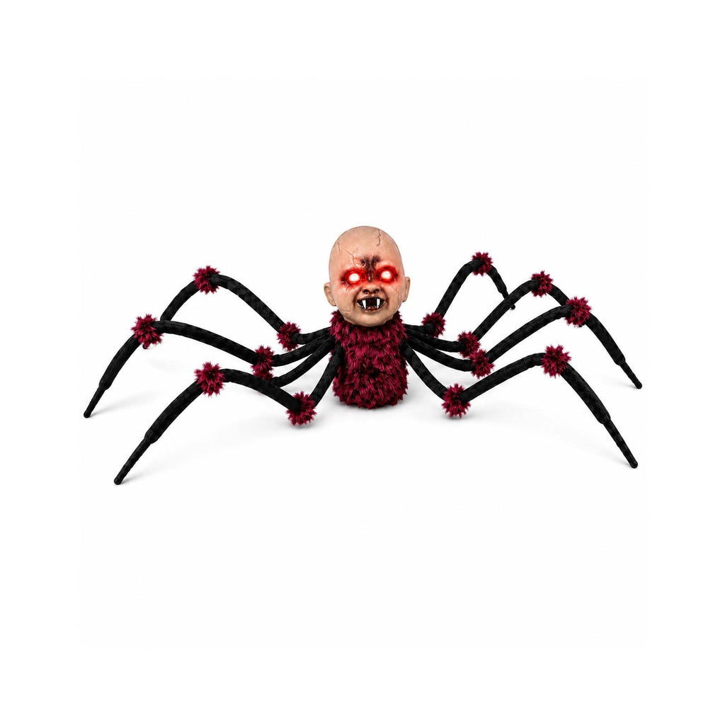 Halloween Animated Baby Head Spider Walking Toy Prop, Halloween Decorative Ornament