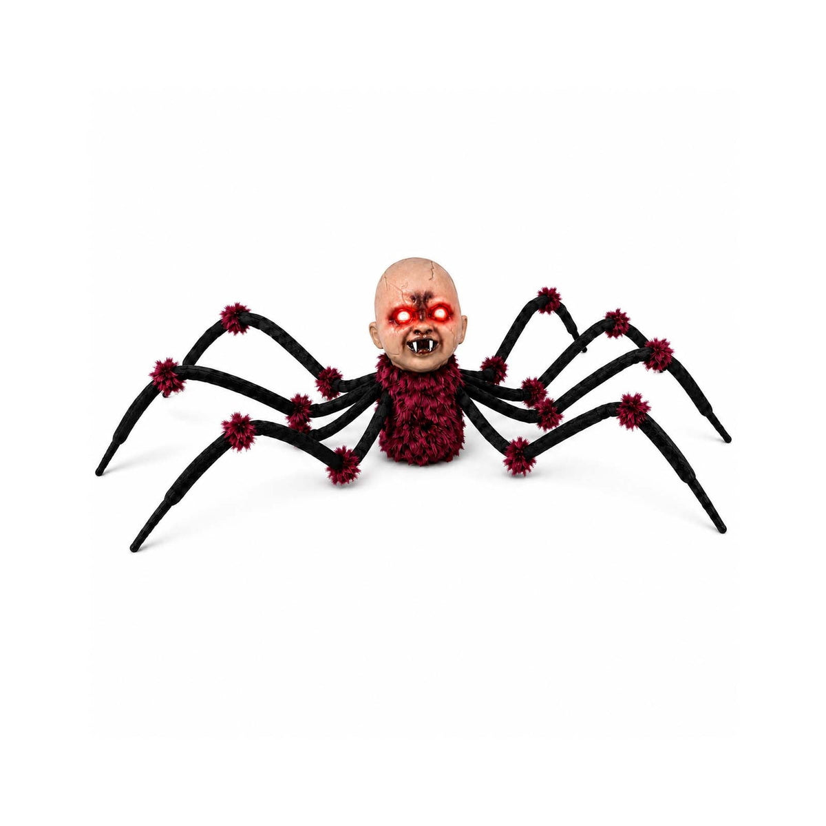 Halloween Animated Baby Head Spider Walking Toy Prop, Halloween Decorative Ornament