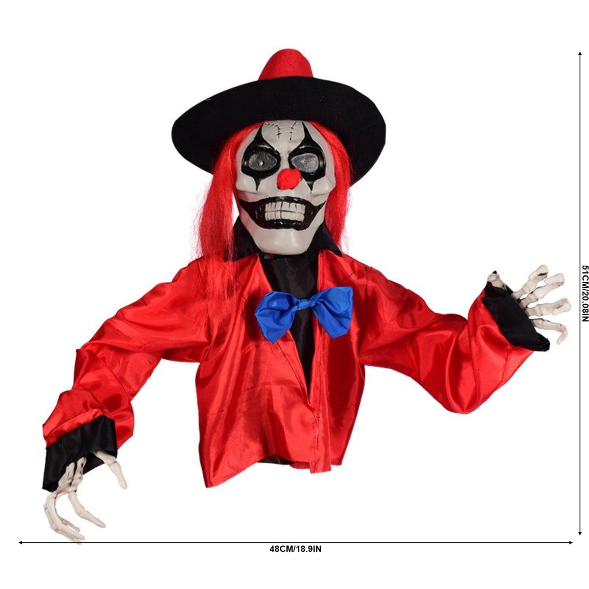 Halloween Decoration Indoor Outdoor Clearance, Activated Light Up Clown Stake Halloween Glowing Sounding Clown Yard DecorWaterproof Animated Scary Clown Ground Stake For Outdoor Patio Garden
