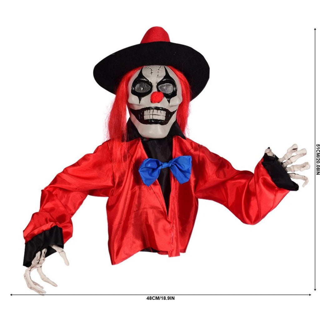 Halloween Decorations Savings, Halloween Animated Yard Stake: Voice-Activated Light Up Clown, Spooky Halloween Decor for Outdoor Patio Garden with Sound & Glow, Halloween Decorations Outdoor