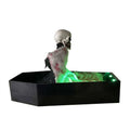 Animated Skeleton in Coffin Halloween Prop with LED Light Up Feature for Indoor and Outdoor Decorative Use