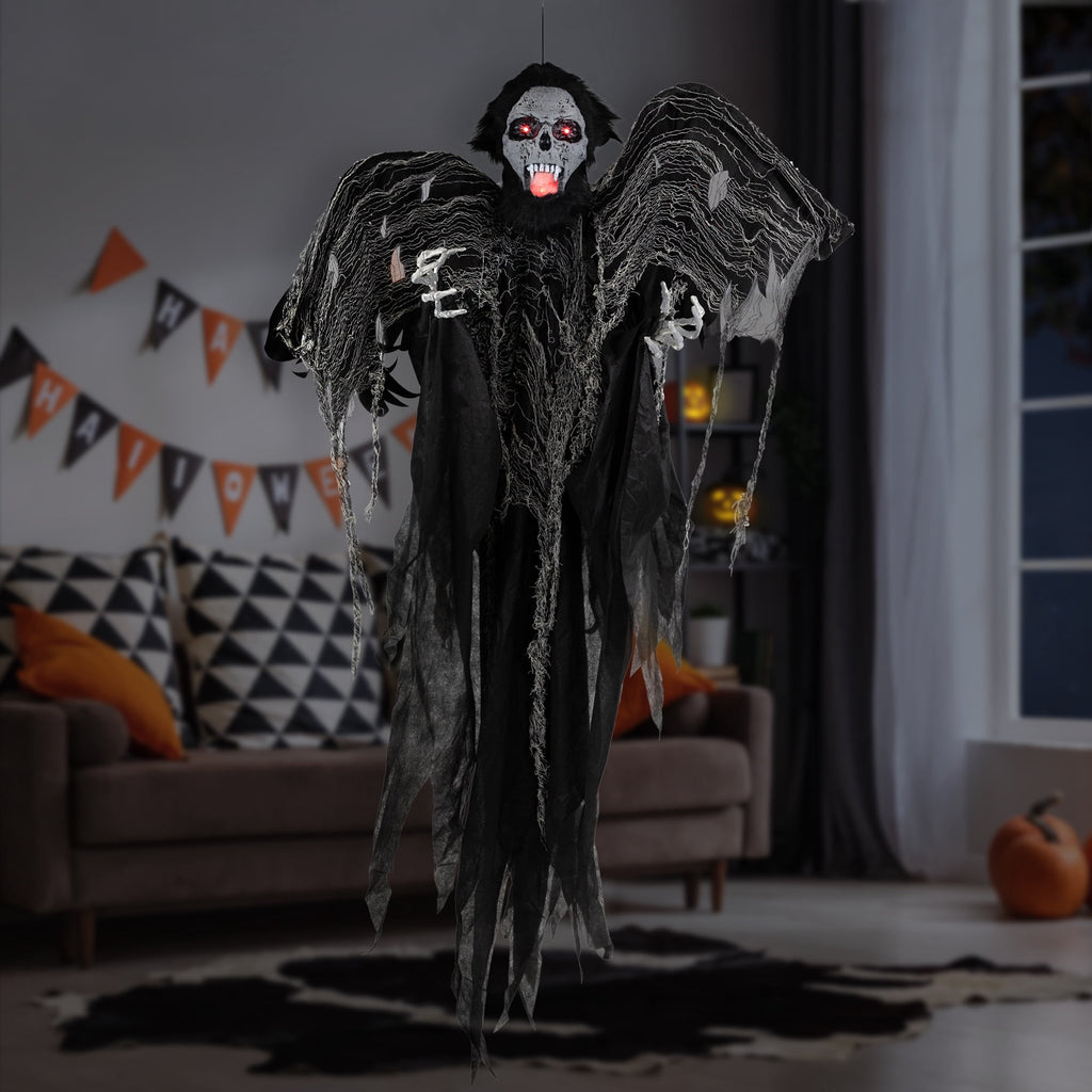 Northlight Animated Hanging Zombie Vampire with Lights and Sound Halloween Decoration - 5'